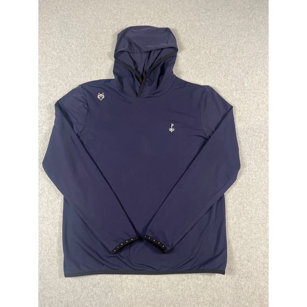 Greyson Clothiers Colorado Mens Navy Performance Hoodie Pullover Wolf Logo Sz. S